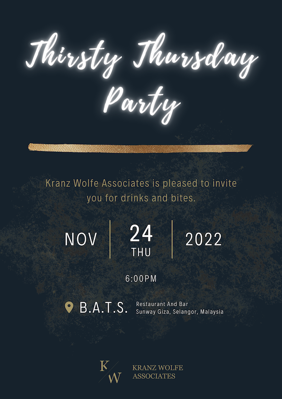 You are invited to KWA Thirsty Thursday Party!